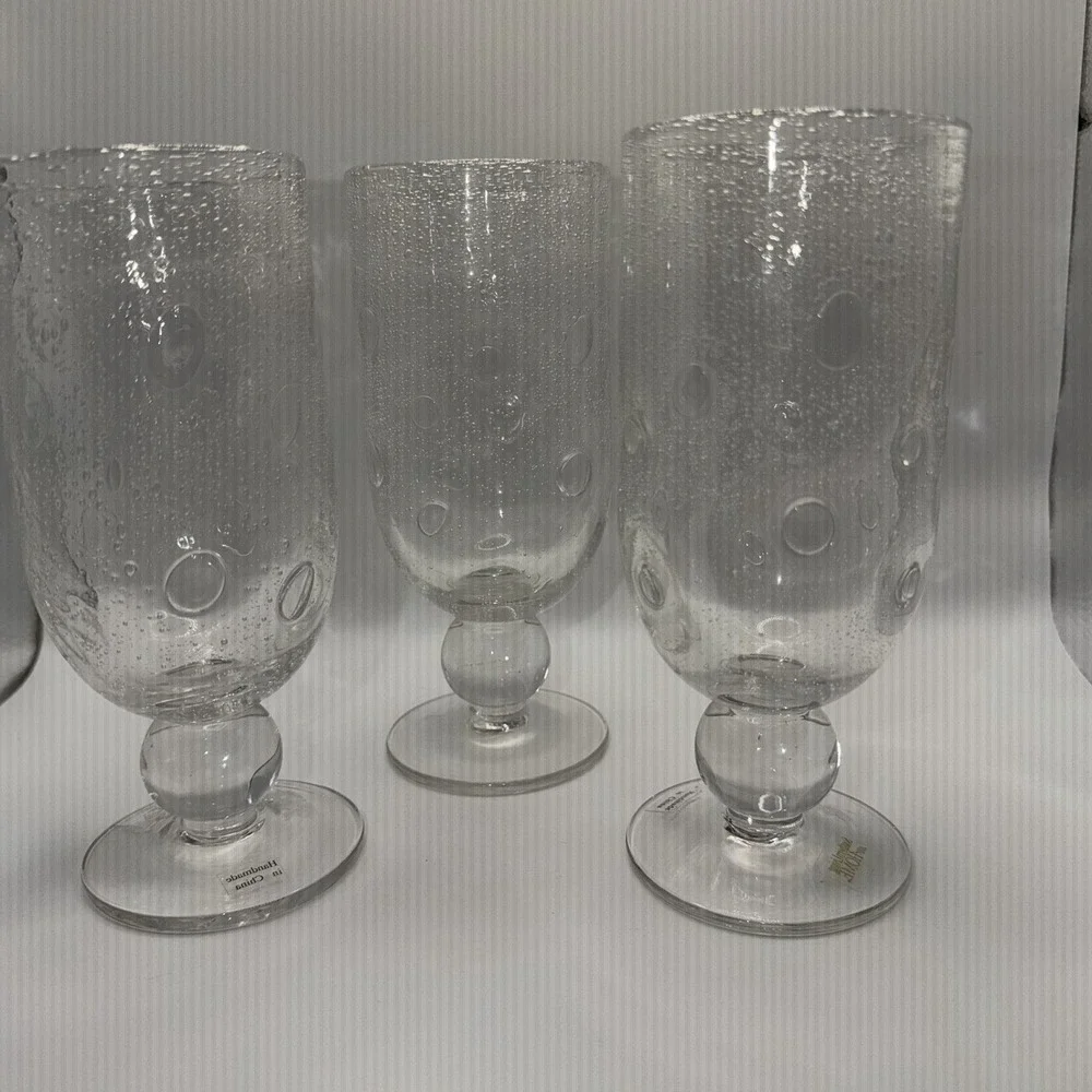 Southern Living Bella Luna Water Goblets/Glasses Bubble Glass 7.25